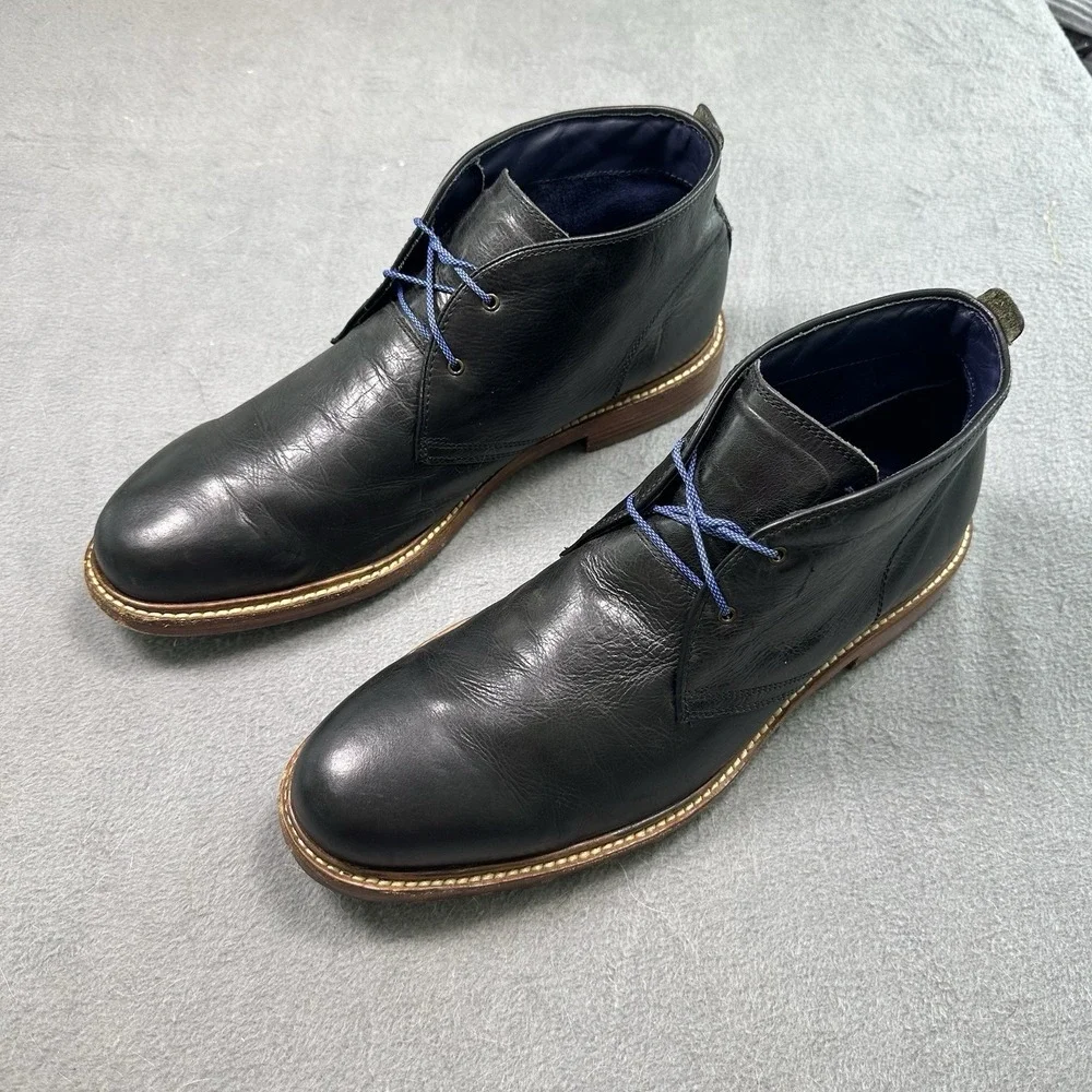 Cole Haan Tyler Grand Chukka Boots Mens 13 Black Leather Grand.ØS C25100